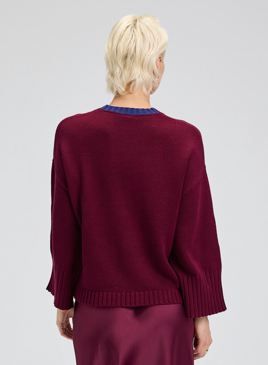 Rosie Wide Sleeve Crew ~ Beetroot