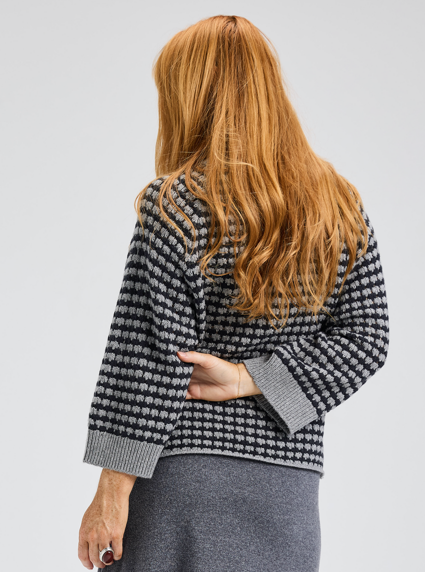 Bethany Textured Crew ~ Cloud