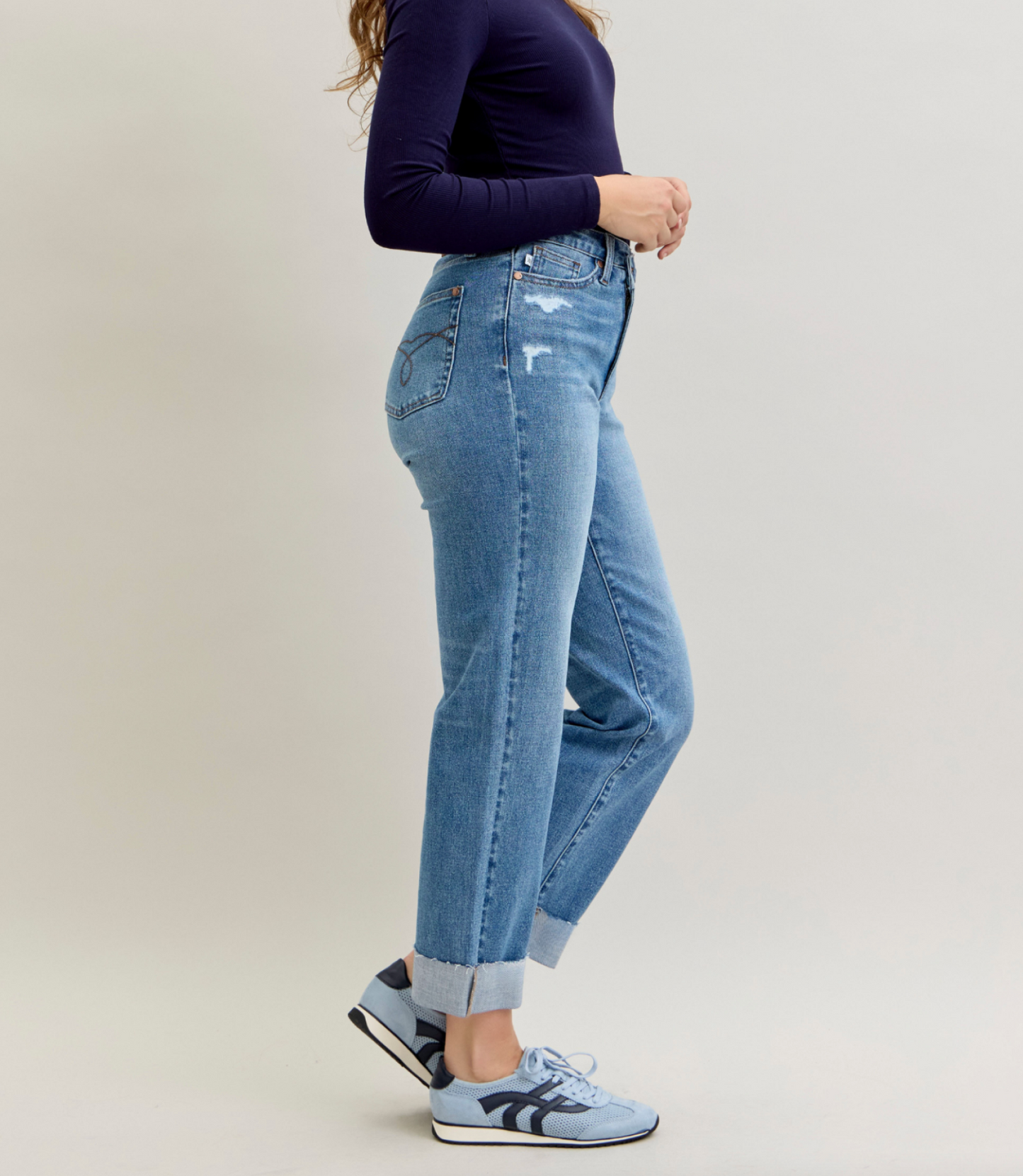 Polly Cross Front Boyfriend Jean { Reg }