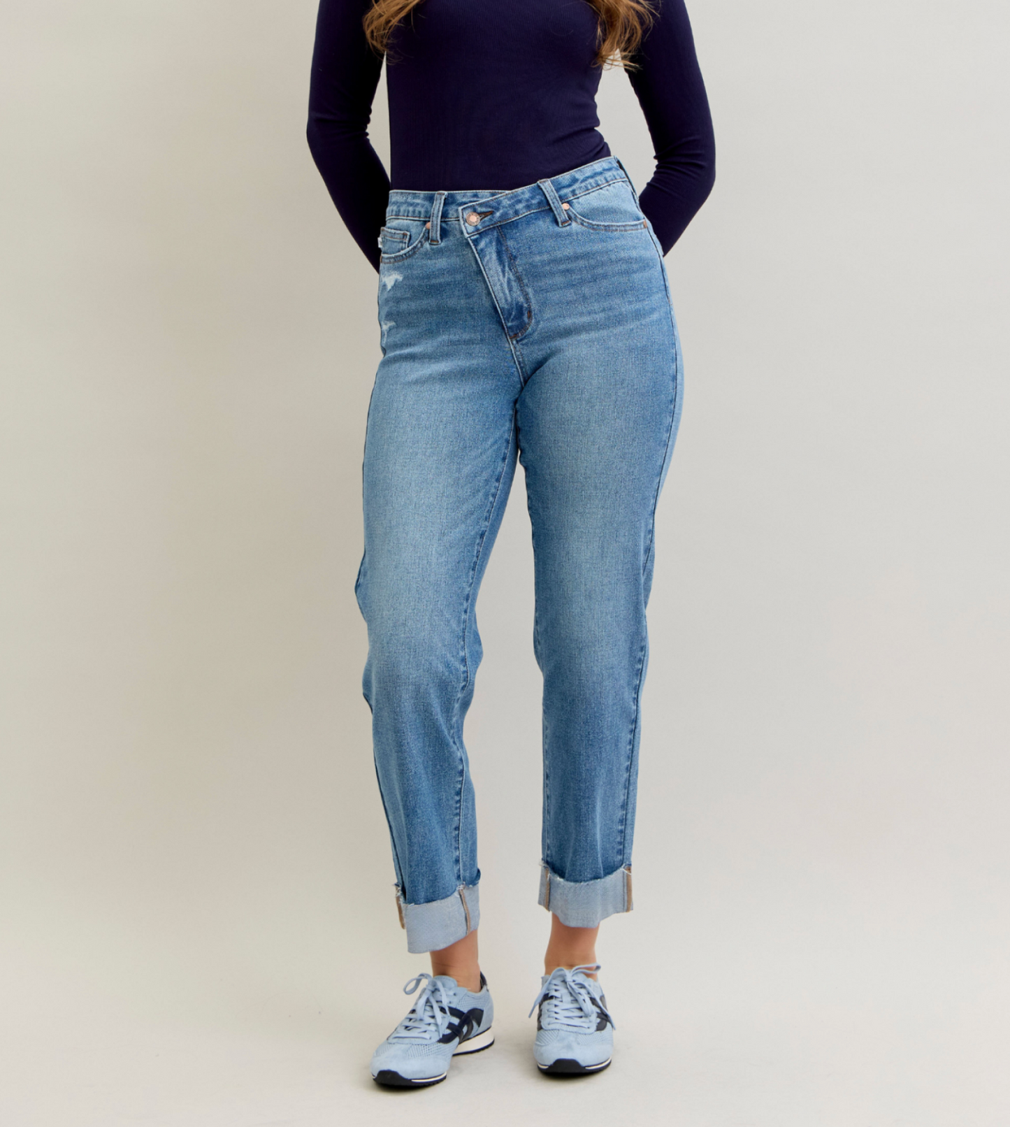 Polly Cross Front Boyfriend Jean { Reg }