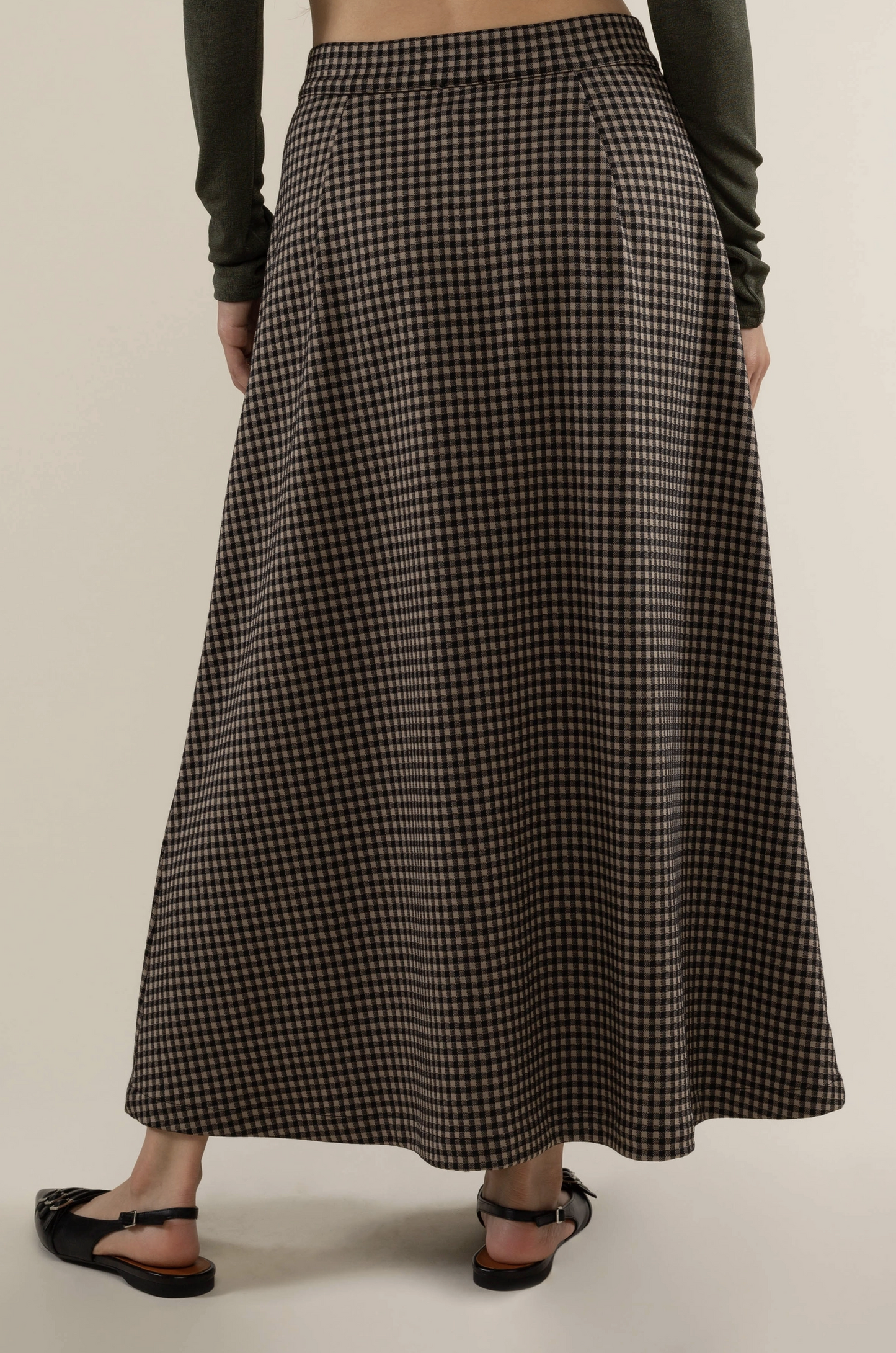River A-Line Maxi Skirt ~ Tan/Black