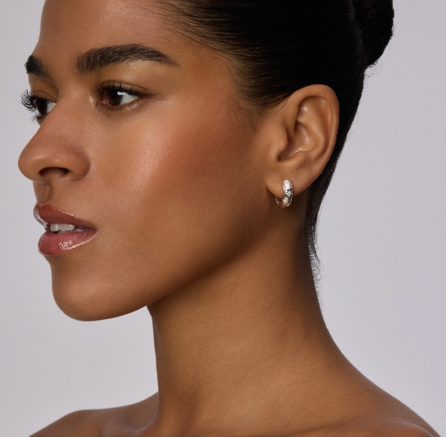 Starburst Sparkle Reversible Hoop Earrings