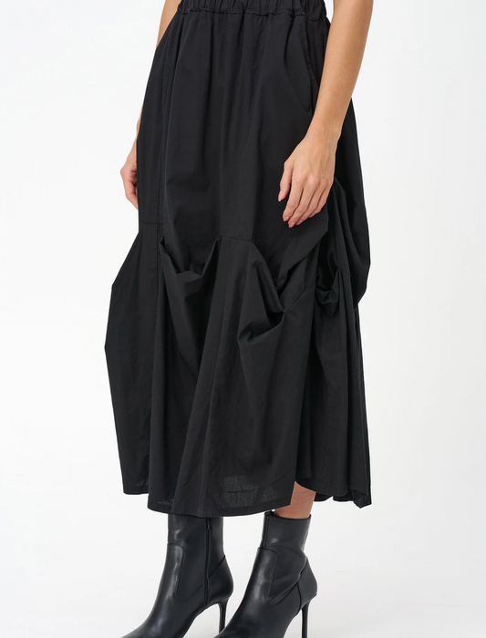 Vela Draped Balloon Skirt ~ Black