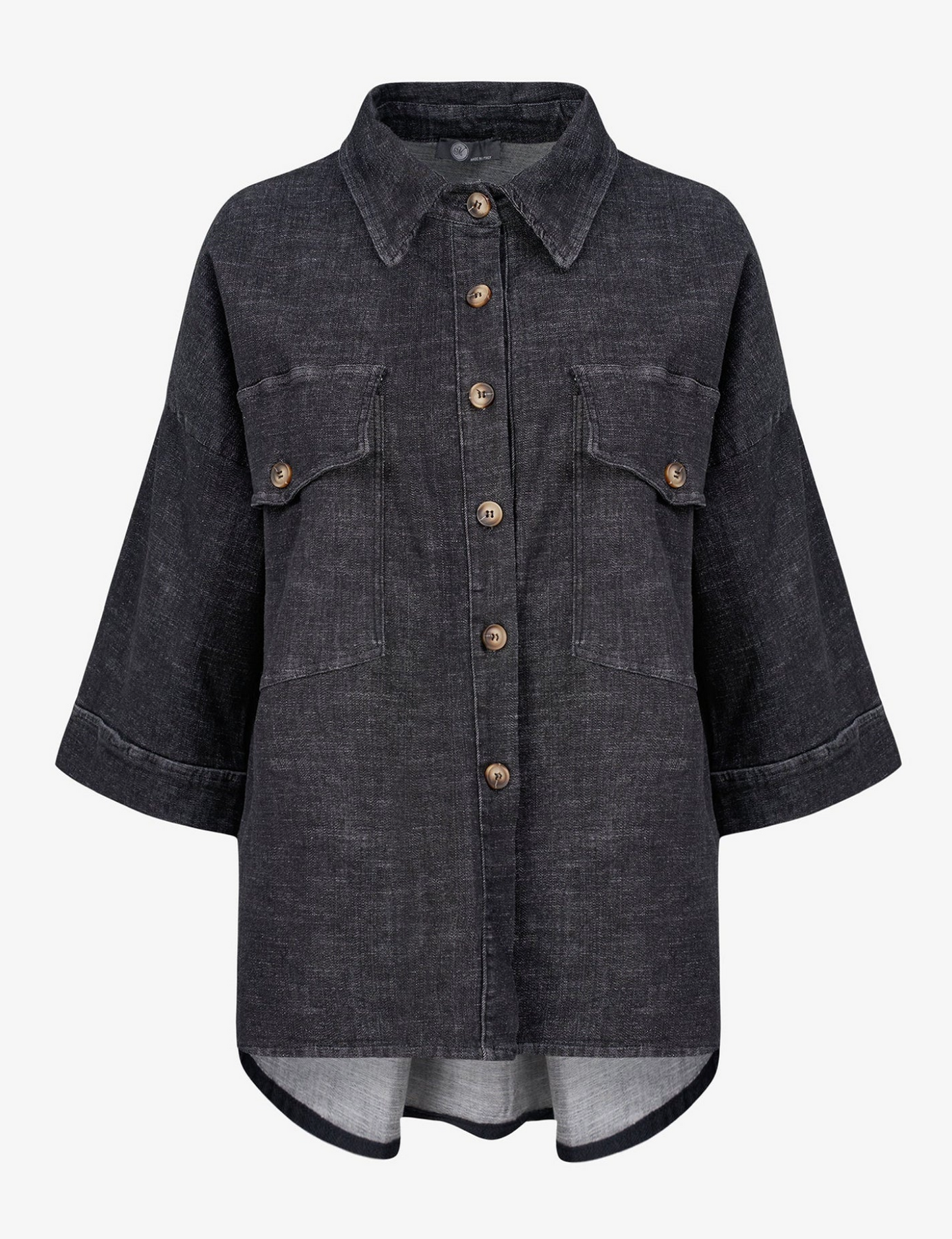 Kate Denim Button Shirt ~ Black Denim