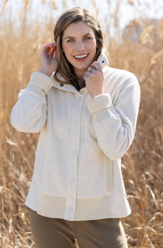 Fireside Plush Fleece Jacket ~ Ivory