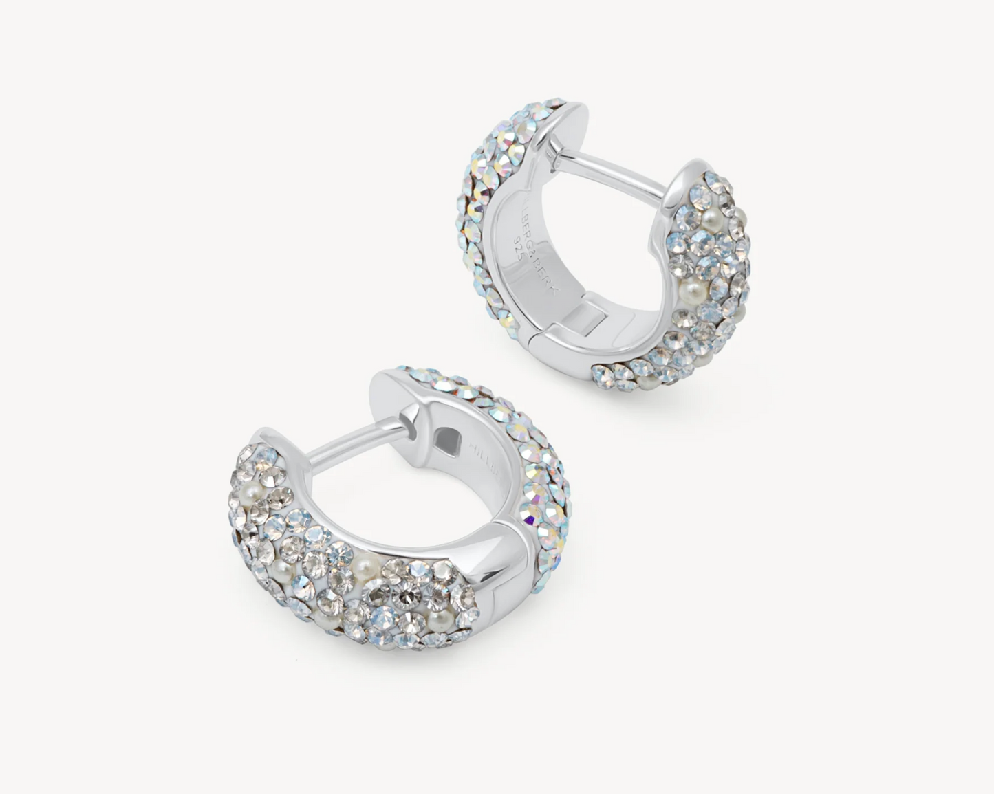 Glitz/Aurora Borealis Lights Sparkle Hoop Earrings - Small