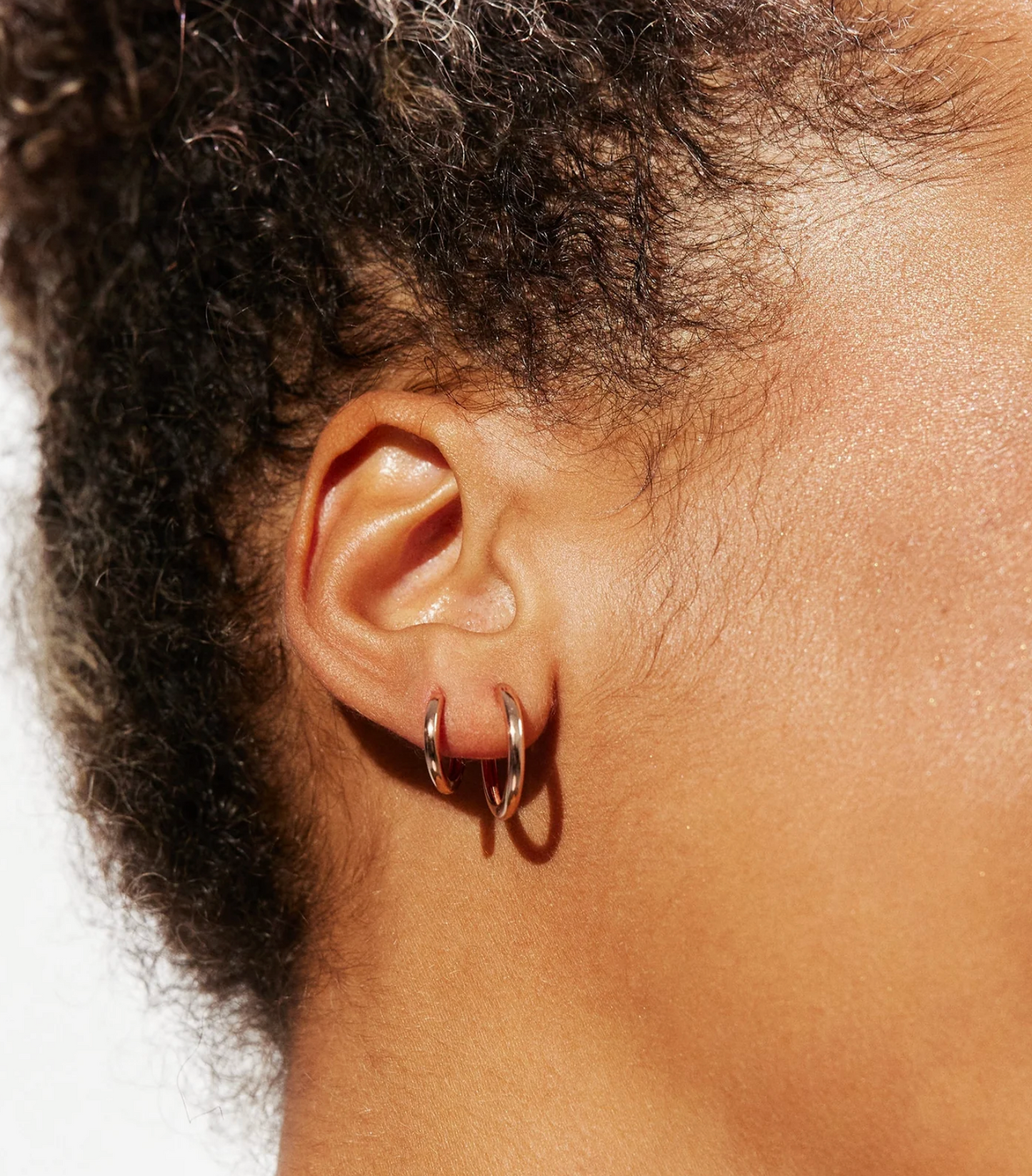 Rose Gold Hoop Earrings - Mini