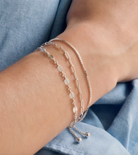 Rose Gold Chain Trio Strand Bracelet - Hillberg & Berk™