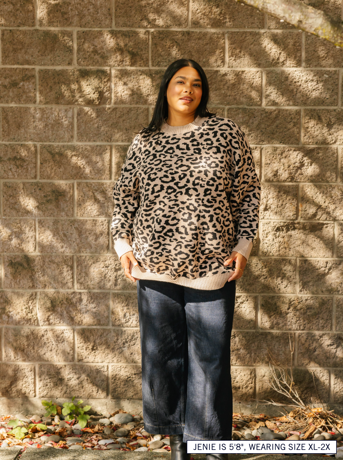 Leopard Long Sweater ~ Taupe