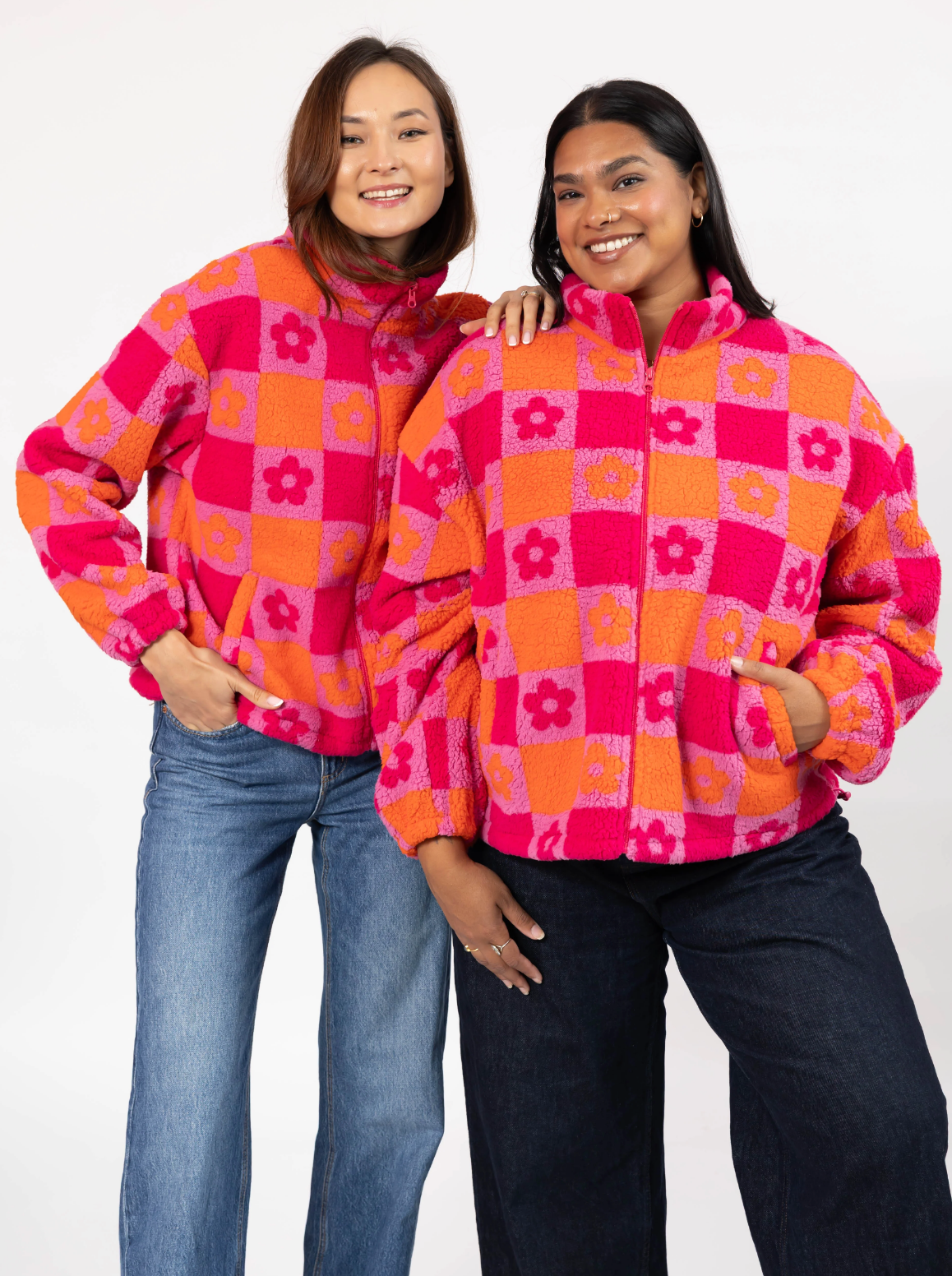 Teddy Floral Jacket ~ Pink/Orange