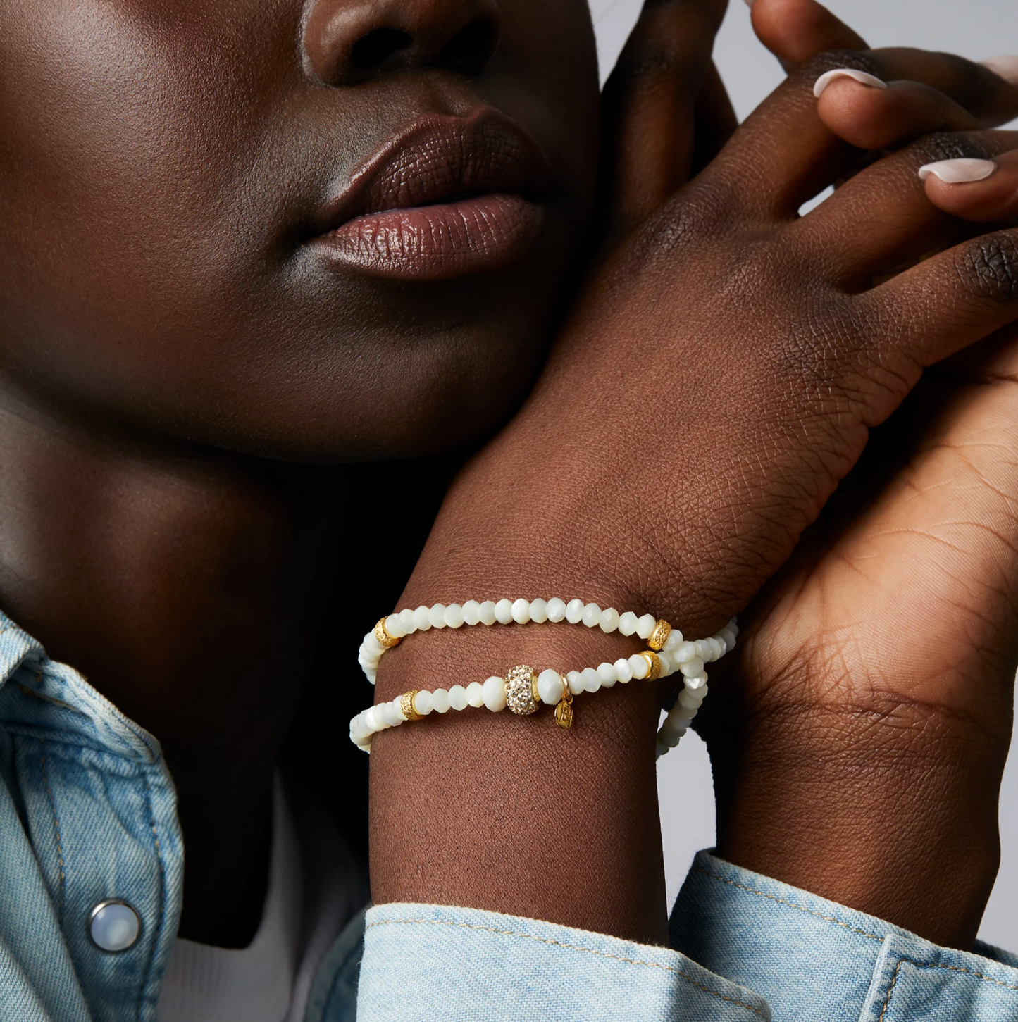 Soft Gold Sparkle™ Double Wrap Bracelet