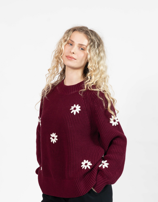 Daisy Sweater ~ Merlot