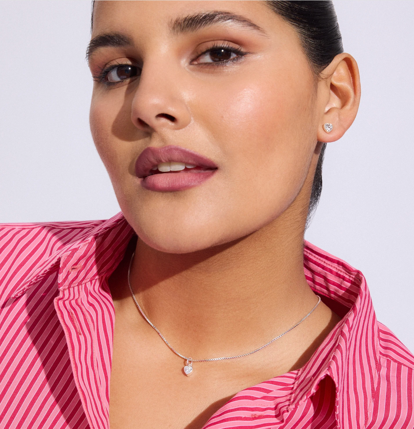 Adore Bezel Stud Earrings & Necklace set