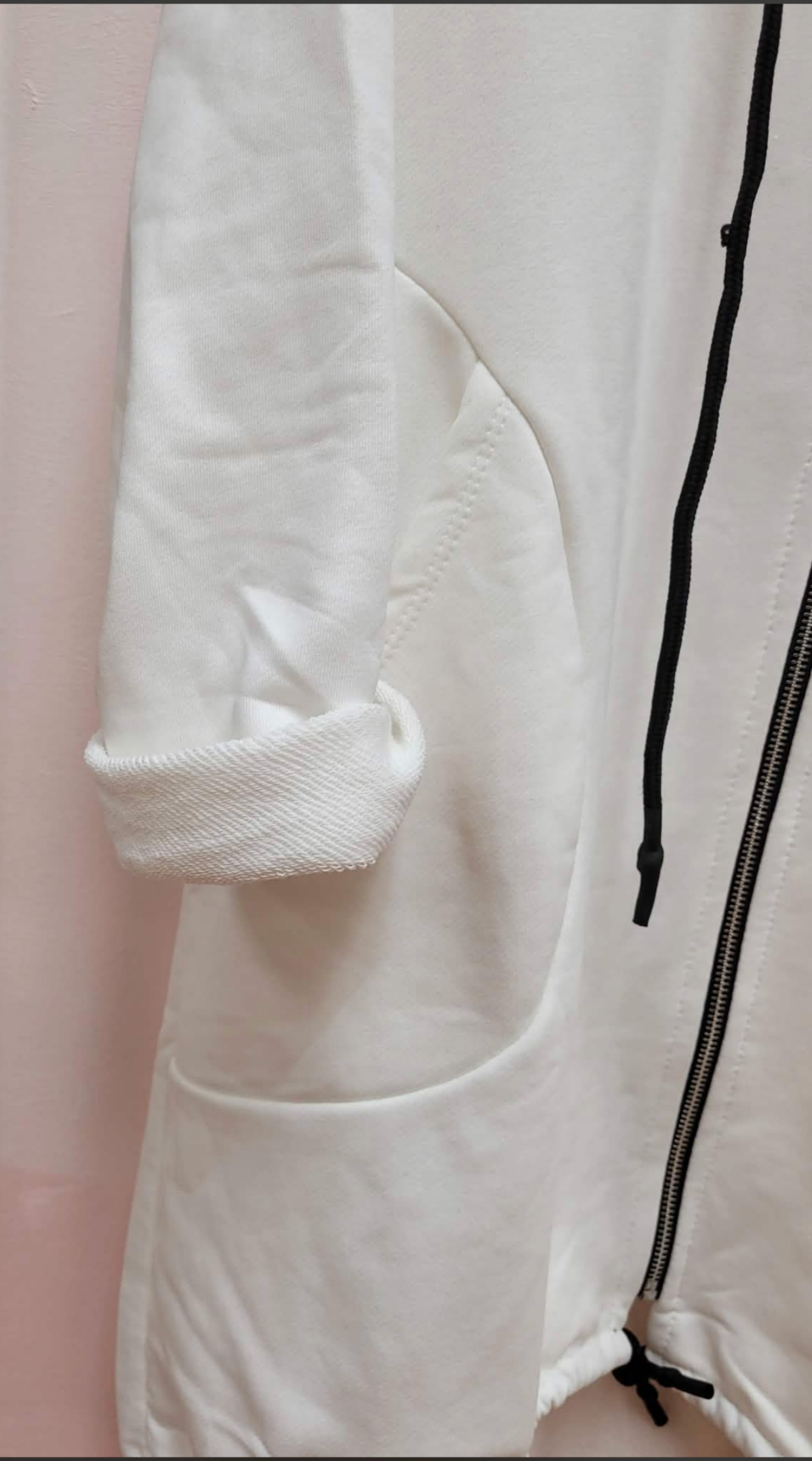 Zip Up Hooded Sweatshirt ~ White