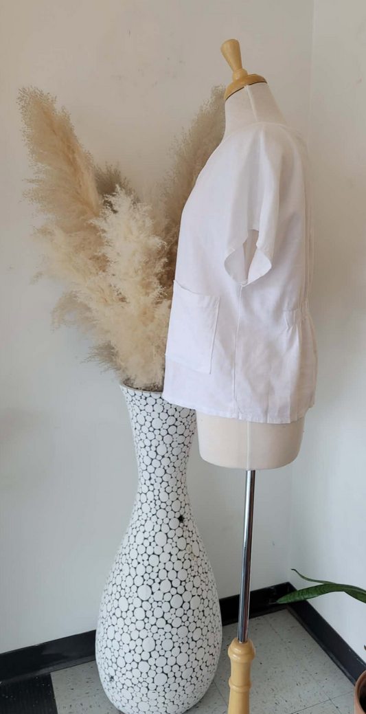 Lana Woven Top ~ White