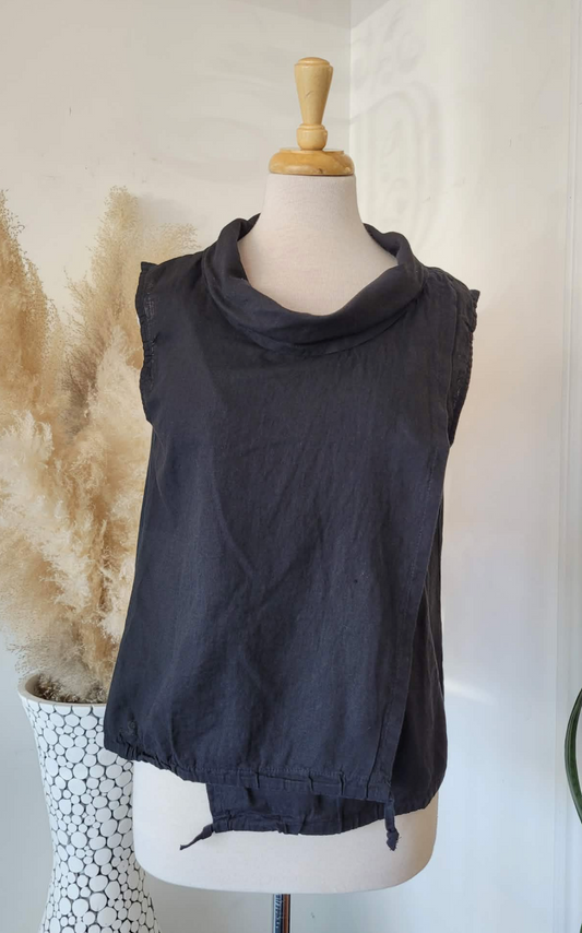 Gemma Knit Woven Combo Sleeveless Top