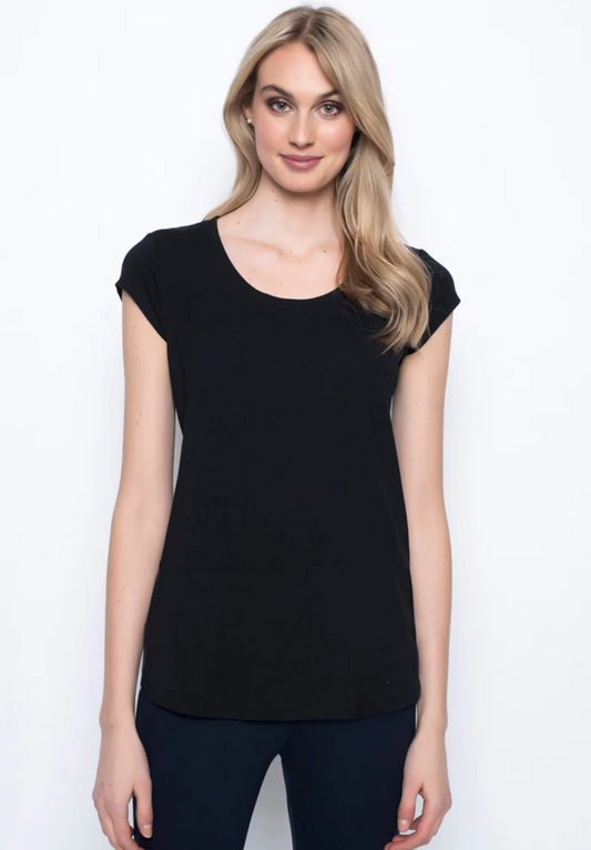 Scoop Neck Short Sleeved Top ~ 2 Colours