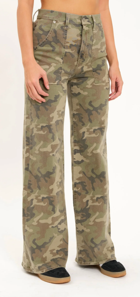 Far Out High Rise Wide Leg ~ Hideaway (Camo)