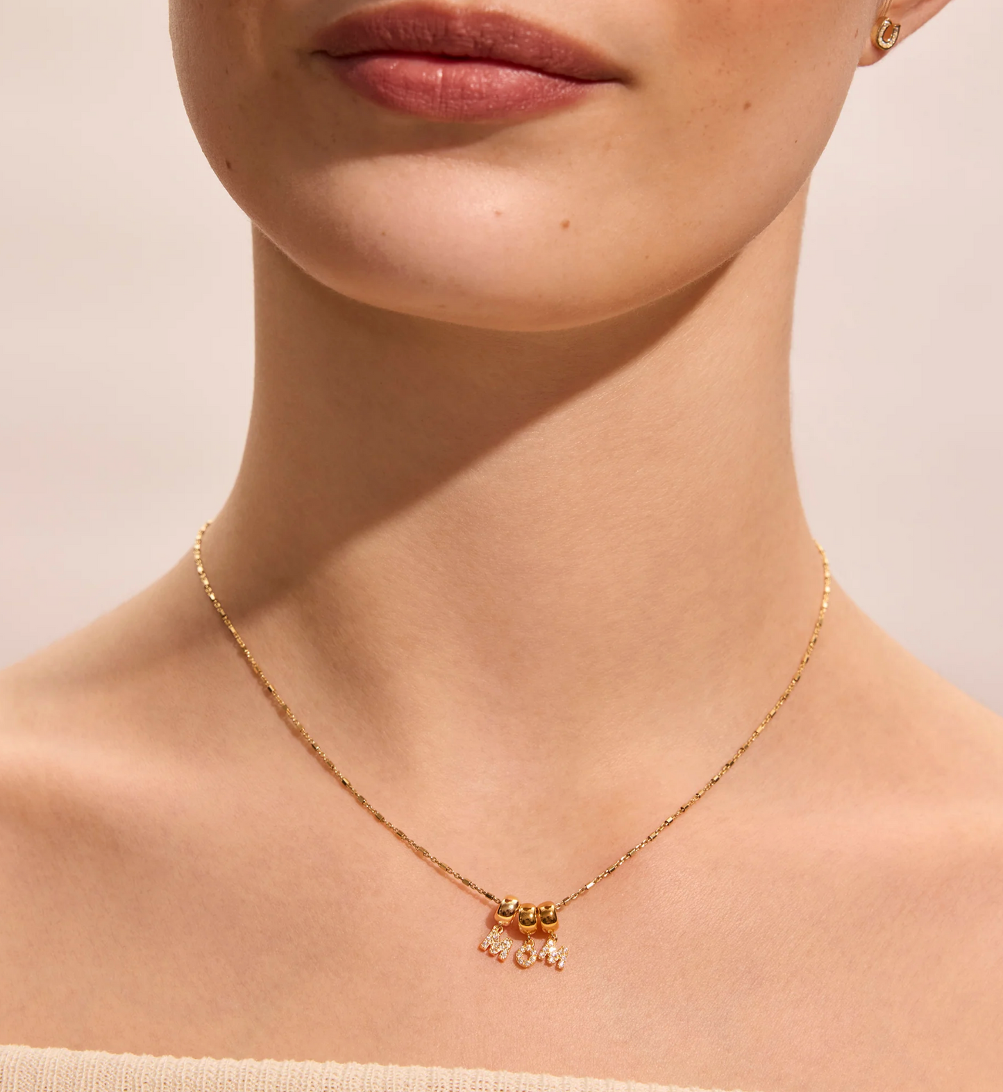 Gold Pavé Mom Necklace