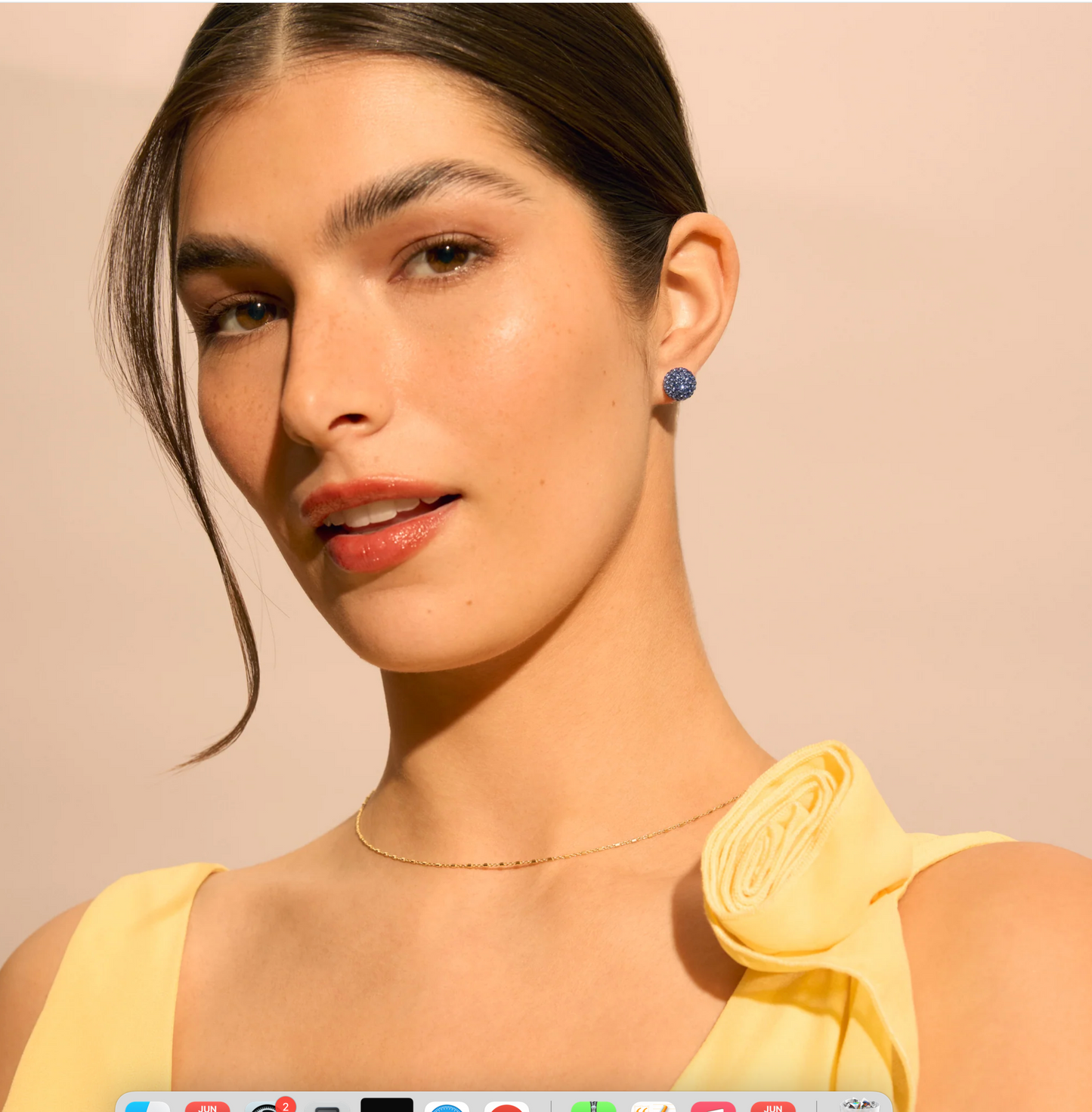 Deep Capri Sparkle Ball Stud Earrings