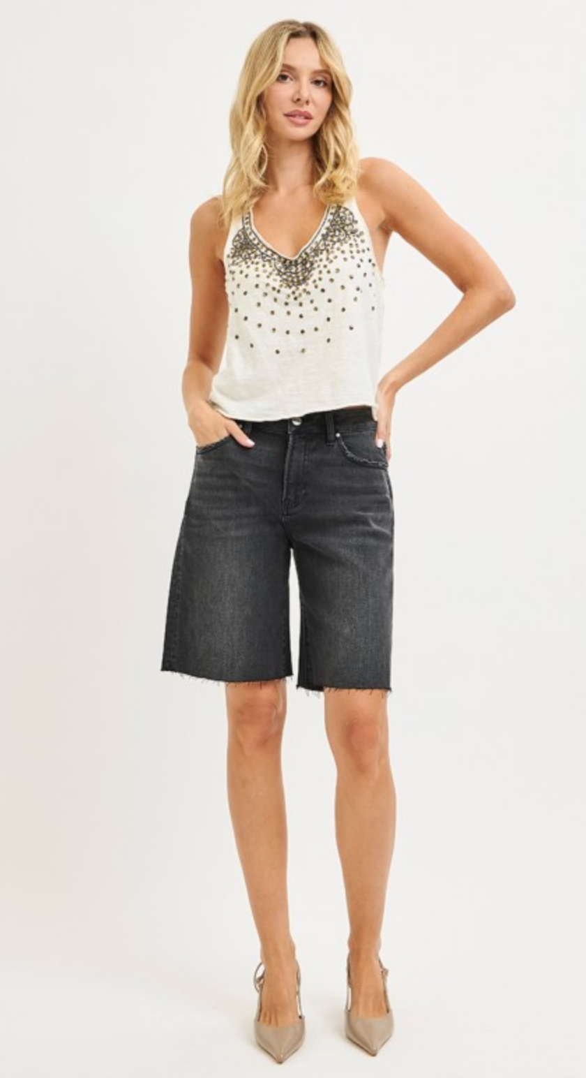 Candy High Rise Bermuda Shorts ~ Black { Reg }