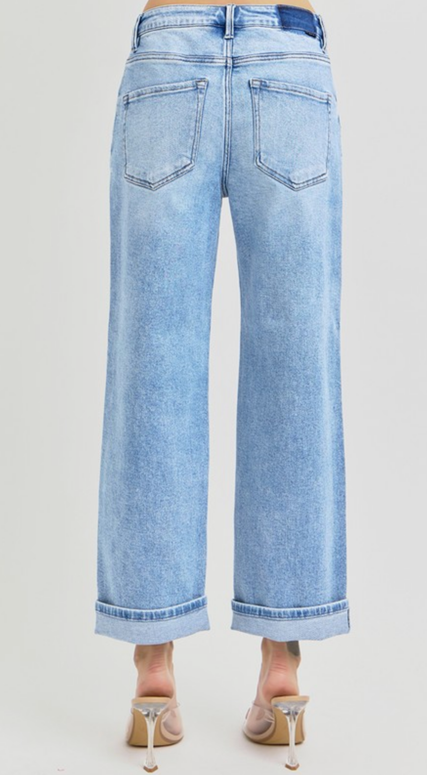 Maura High Rise Turn Up Cuff Ankle Jeans { Curve }