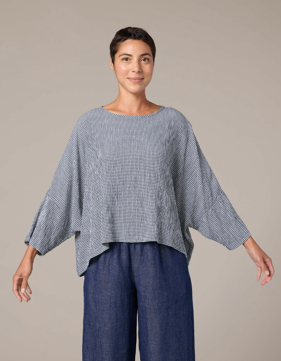 Crinkle Check Crop Top ~ Coconut