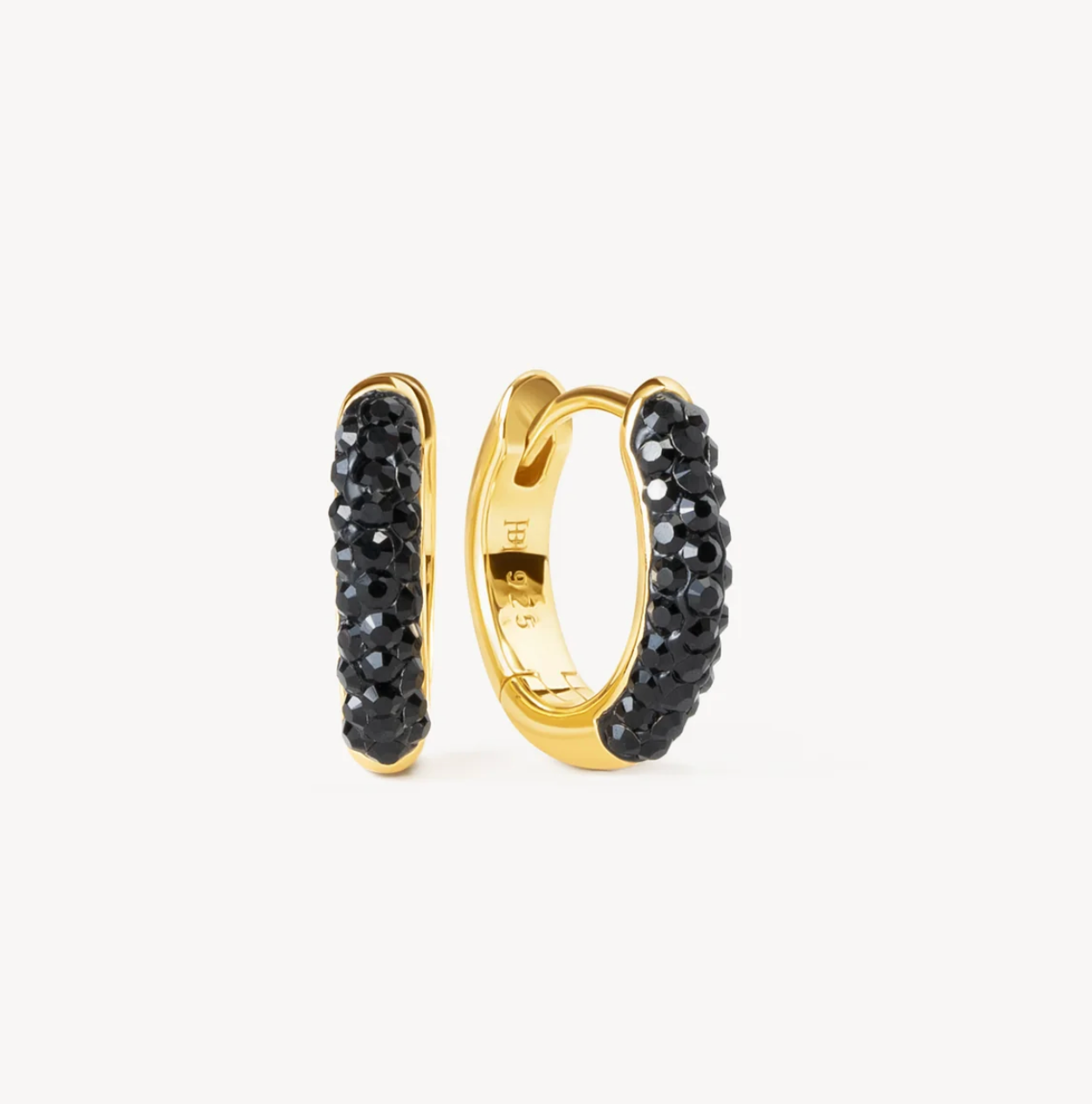Black Always On Sparkle Hoops