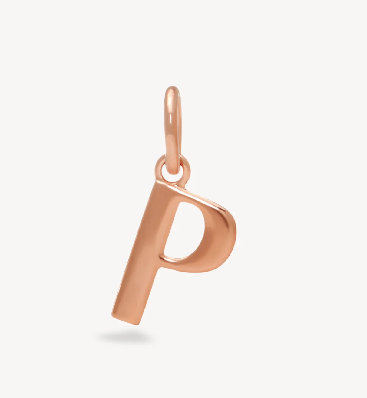 Rose Gold Letter Charm ~ P