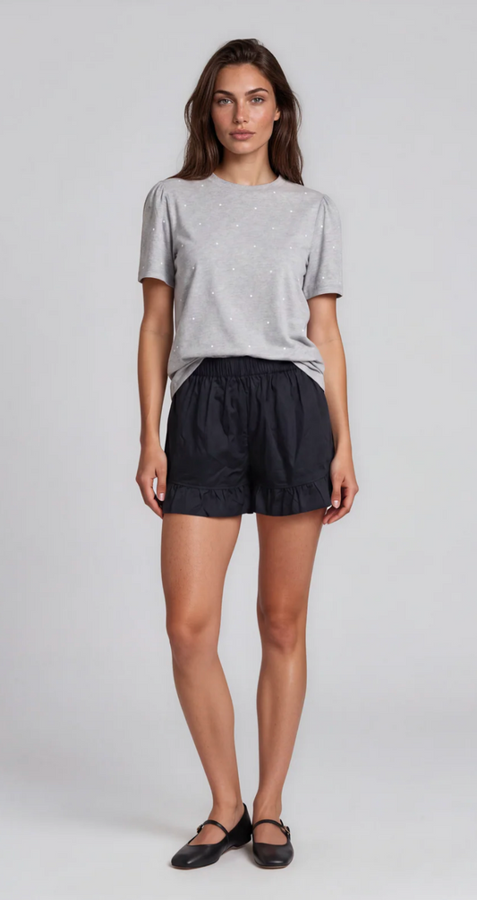Harper Everyday Tee ~ Grey Polka Dots