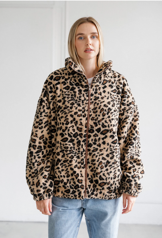 Leopard Sherpa Jacket