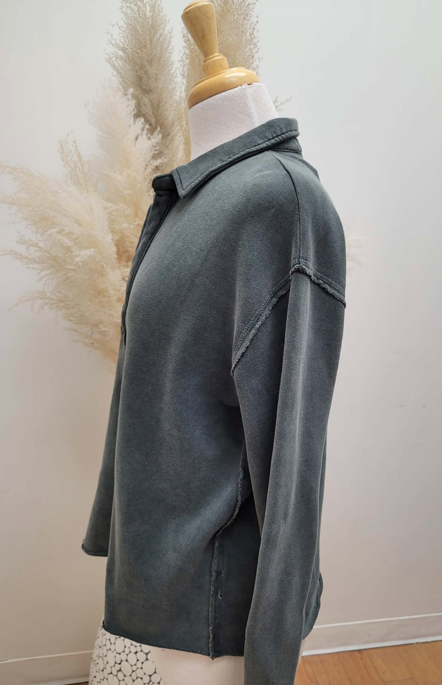Terry Cotton Cashmere Johnny Collar ~ 2 Colours