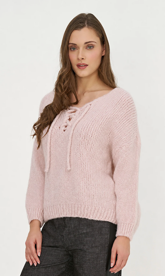 Kelly Lace-Up Sweater ~ 2 Colours
