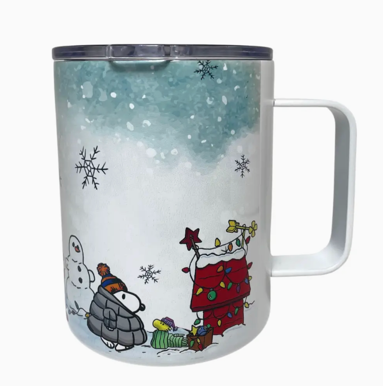 12oz Stainless Camp Mug ~ Let It Snow/Snoopy