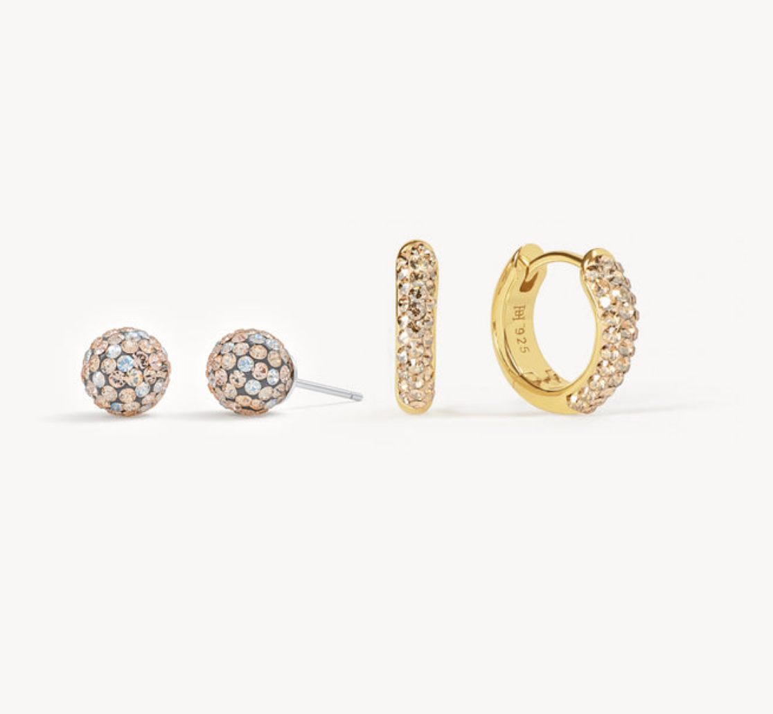 Dancing Queen 8mm & Gold Always On Hoops