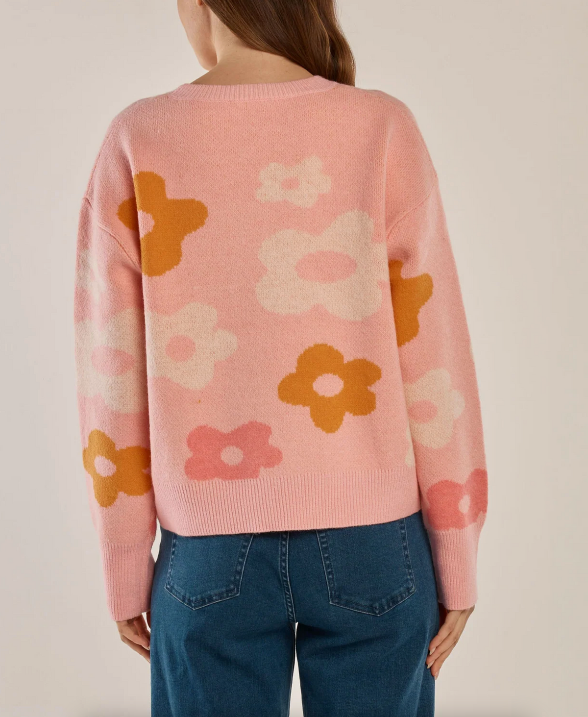 Leonie Knit Sweater ~ Jacquard Flowers