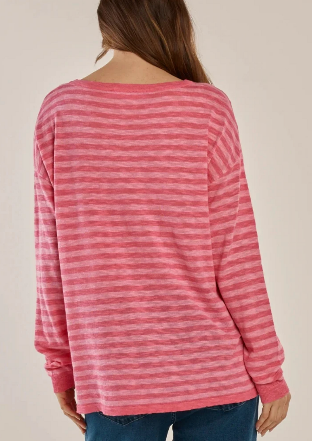 Natasha Knit Top ~ Blush Stripe