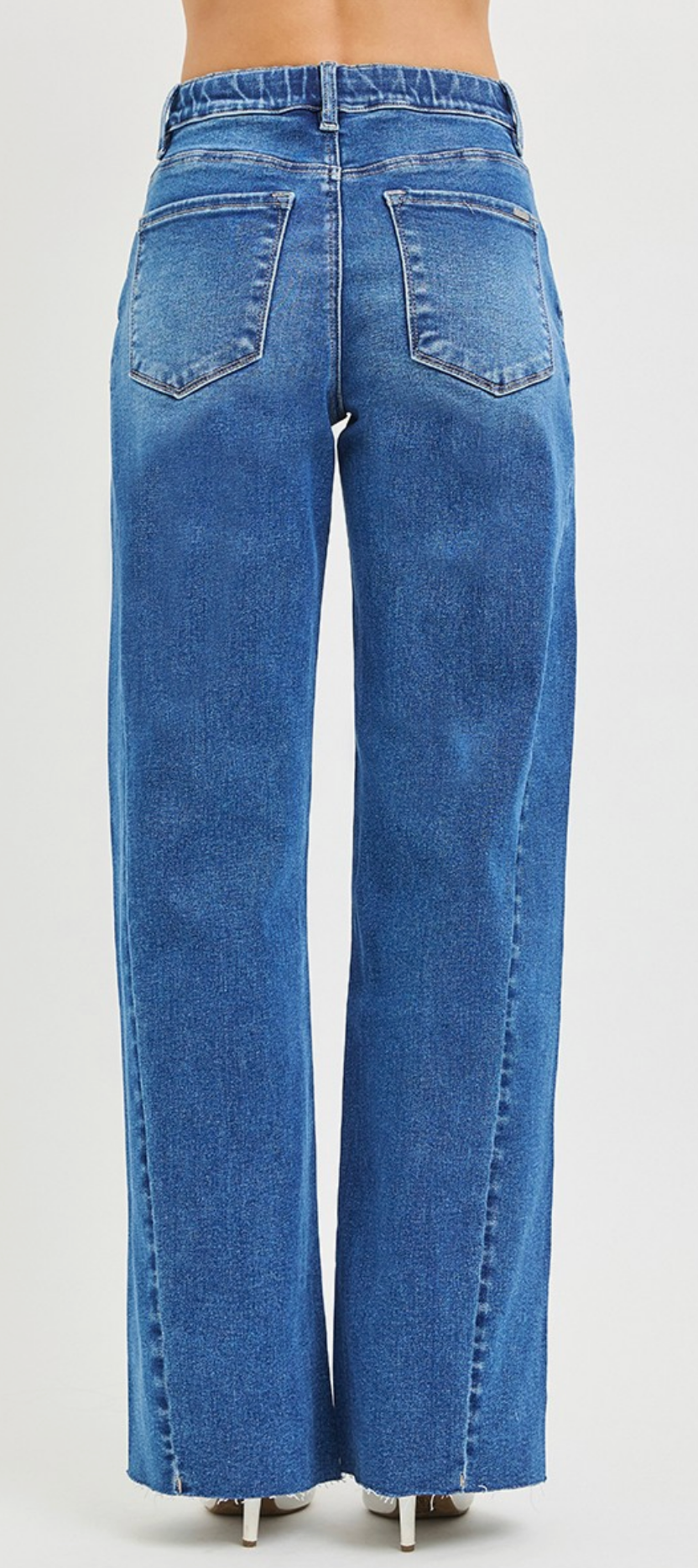 Slouchy, Baggy Mid Rise Drawstring Jean {Reg & Curve}