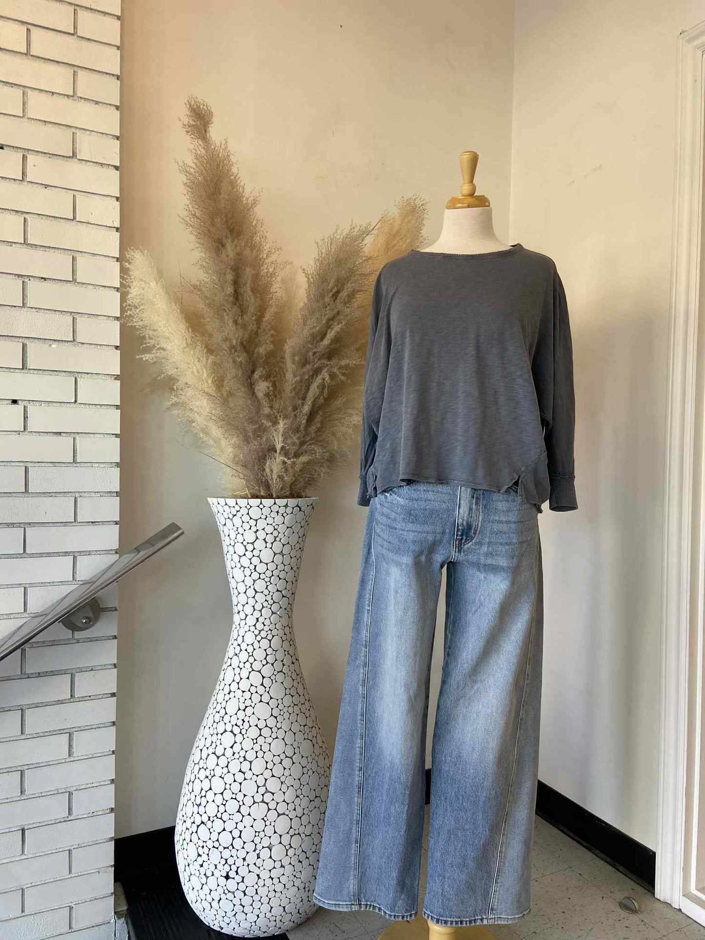 Dani Dolman Top ~ Pigeon Blue