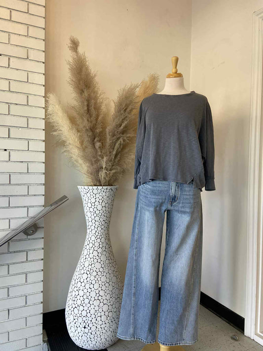 Dani Dolman Top ~ Pigeon Blue
