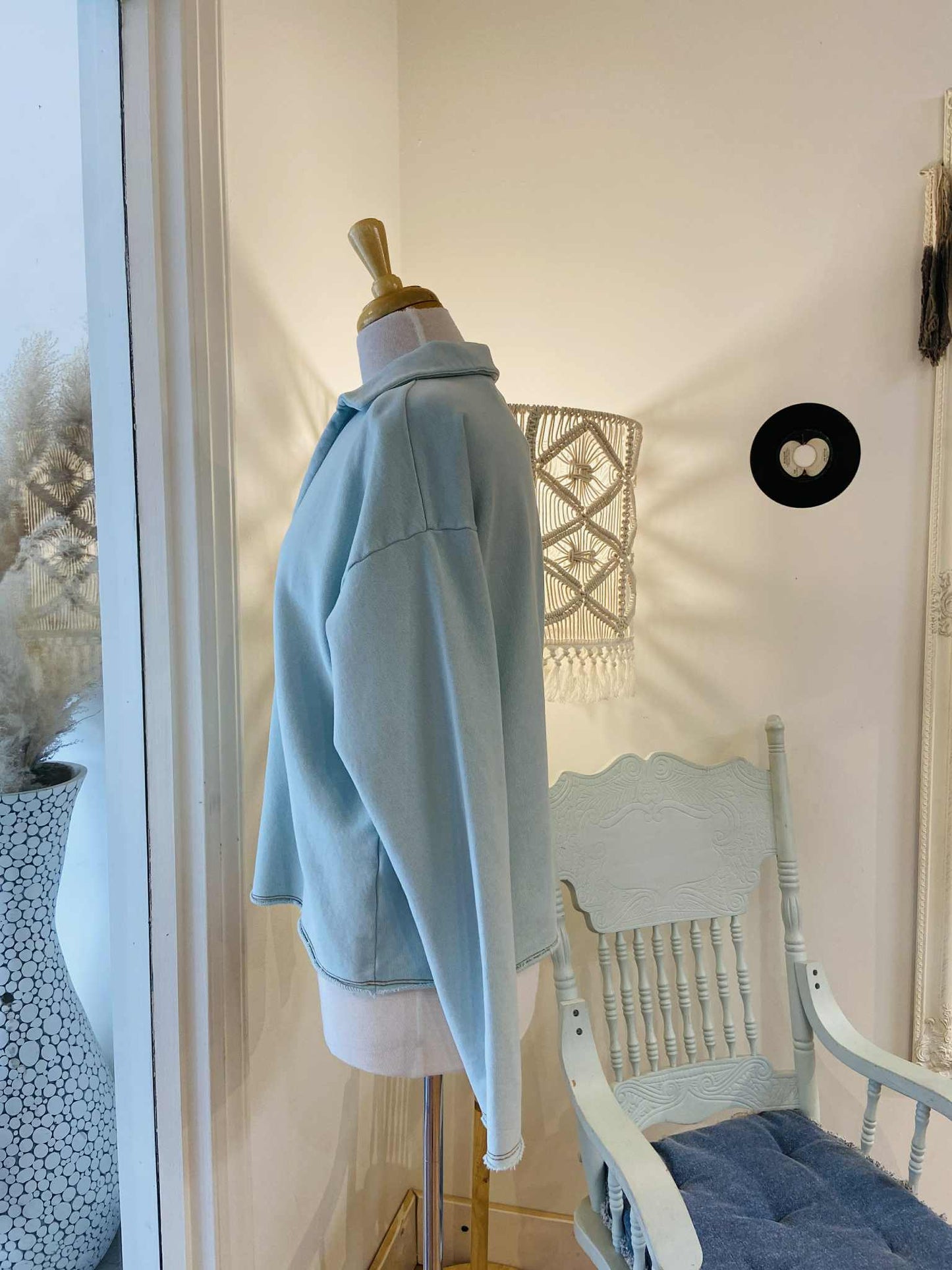 Kenzie Collared Sweatshirt ~ French Blue