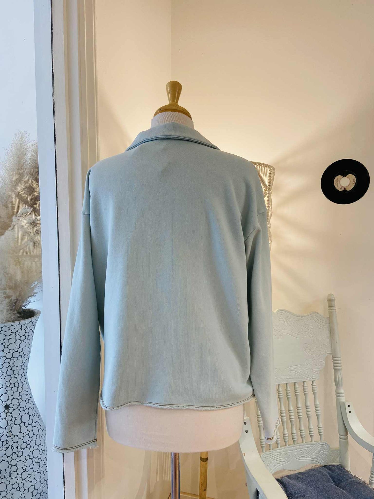 Kenzie Collared Sweatshirt ~ French Blue