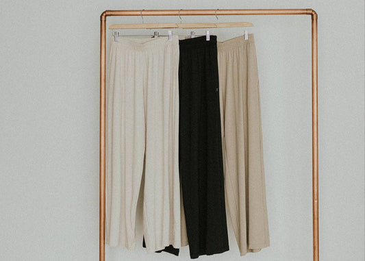 Ladies Wide Leg Pants: Black