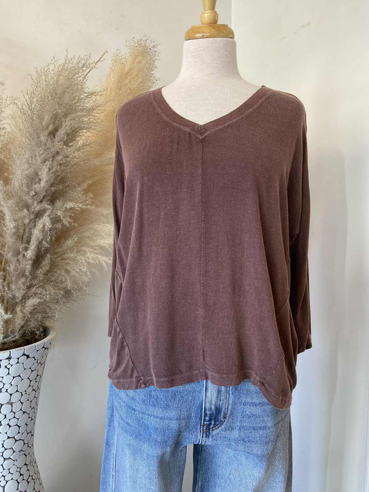 Leni V-Neck Dolman Top ~ Huckleberry