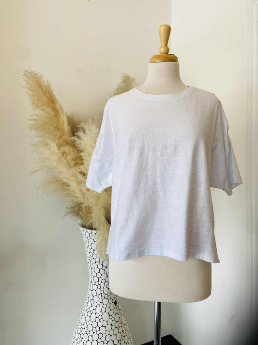 Arla Pleated Sleeve Top ~ White ~ L