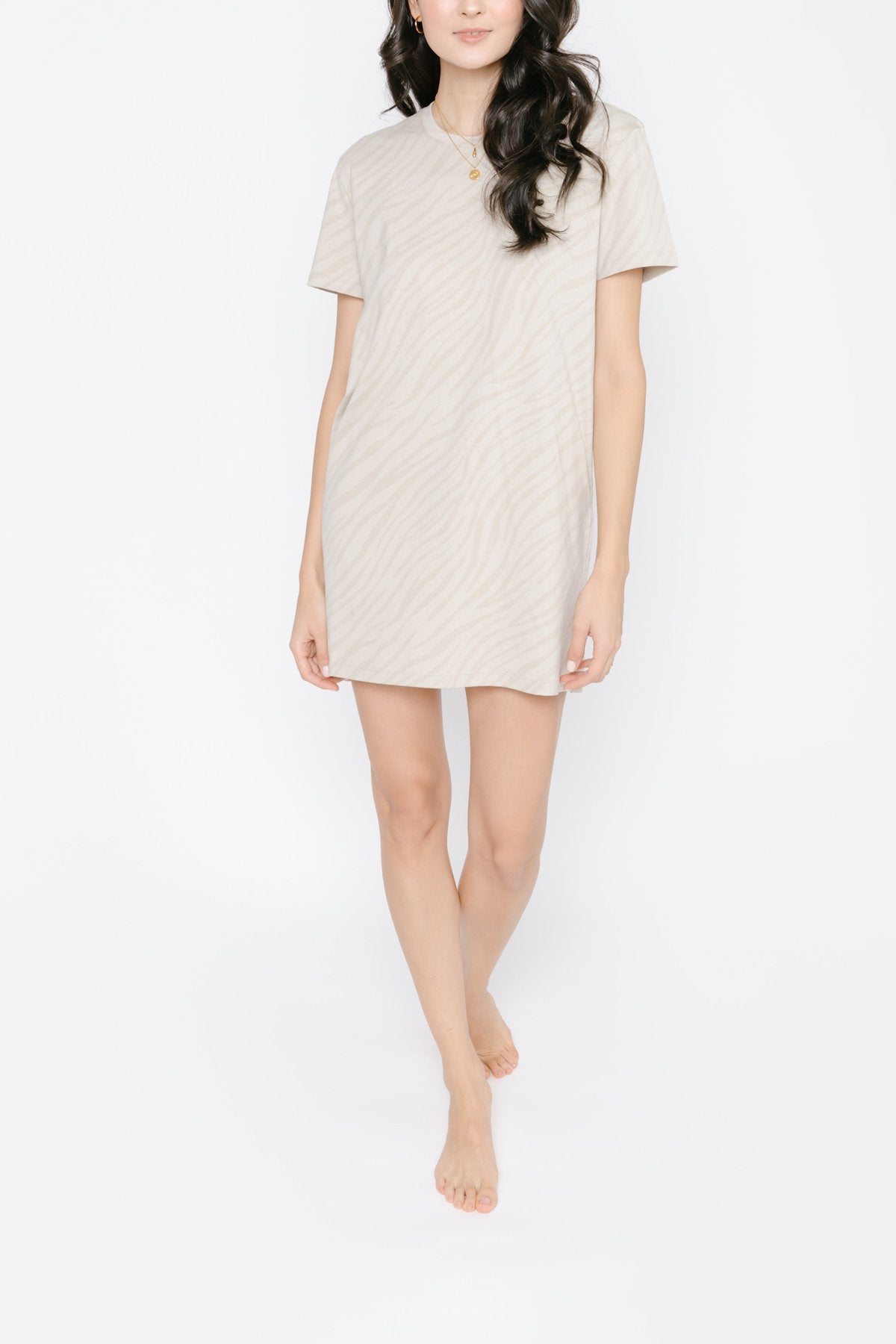 S & T Everyday T-Shirt Dress - Sahara Tiger ~ Size XS