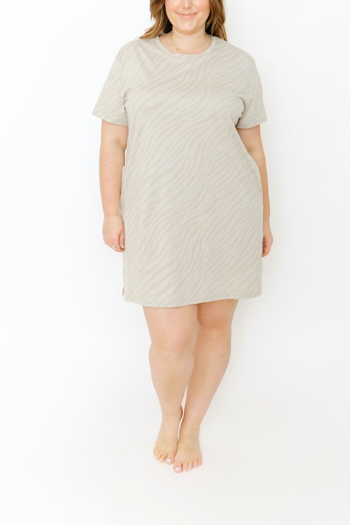 S & T Everyday T-Shirt Dress - Sahara Tiger ~ Size XS