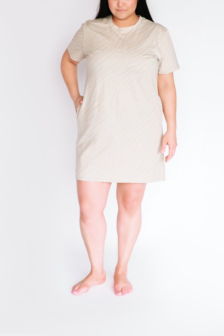 S & T Everyday T-Shirt Dress - Sahara Tiger ~ Size XS