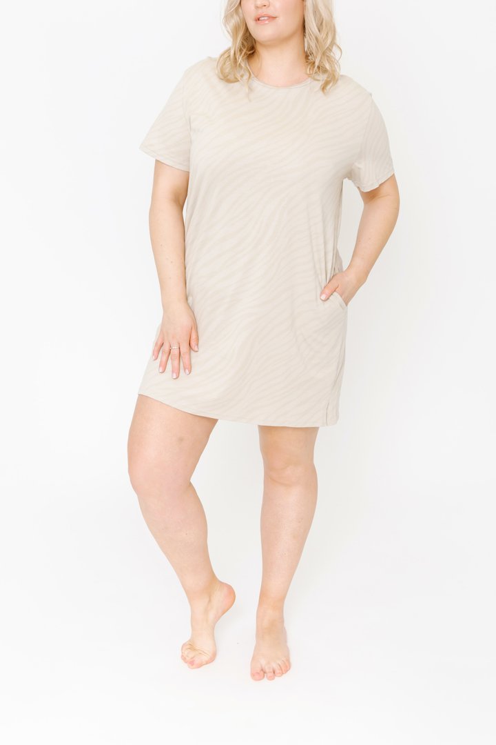 S & T Everyday T-Shirt Dress - Sahara Tiger ~ Size XS