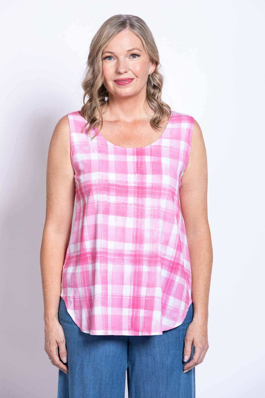 Jimmy Tank ~ Pink Plaid
